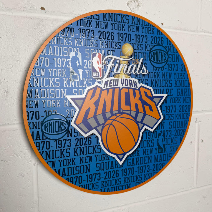 2026 New York Knicks Championship Circle Wall Art (15 Inches)