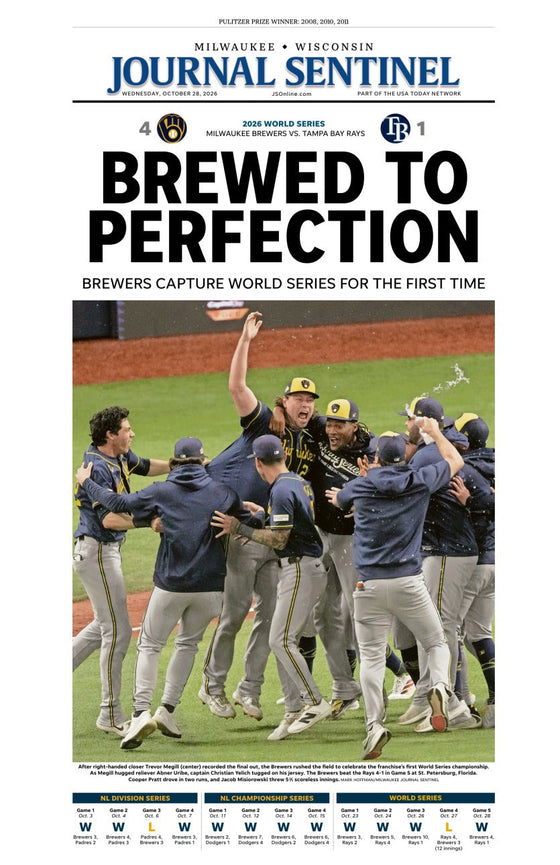 2026 Milwaukee Brewers Game 5 Championship Newspaper, the print itself