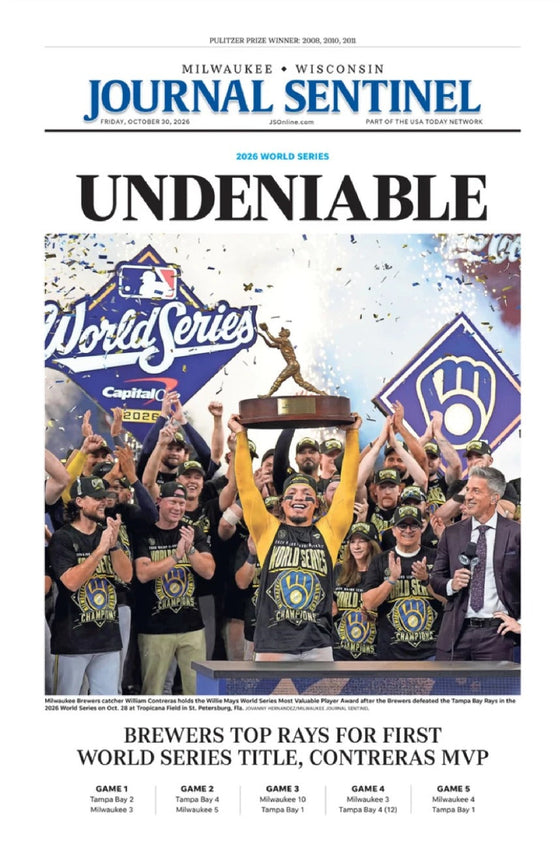 2026 Milwaukee Brewers Championship Celebration Newspaper, the print itself