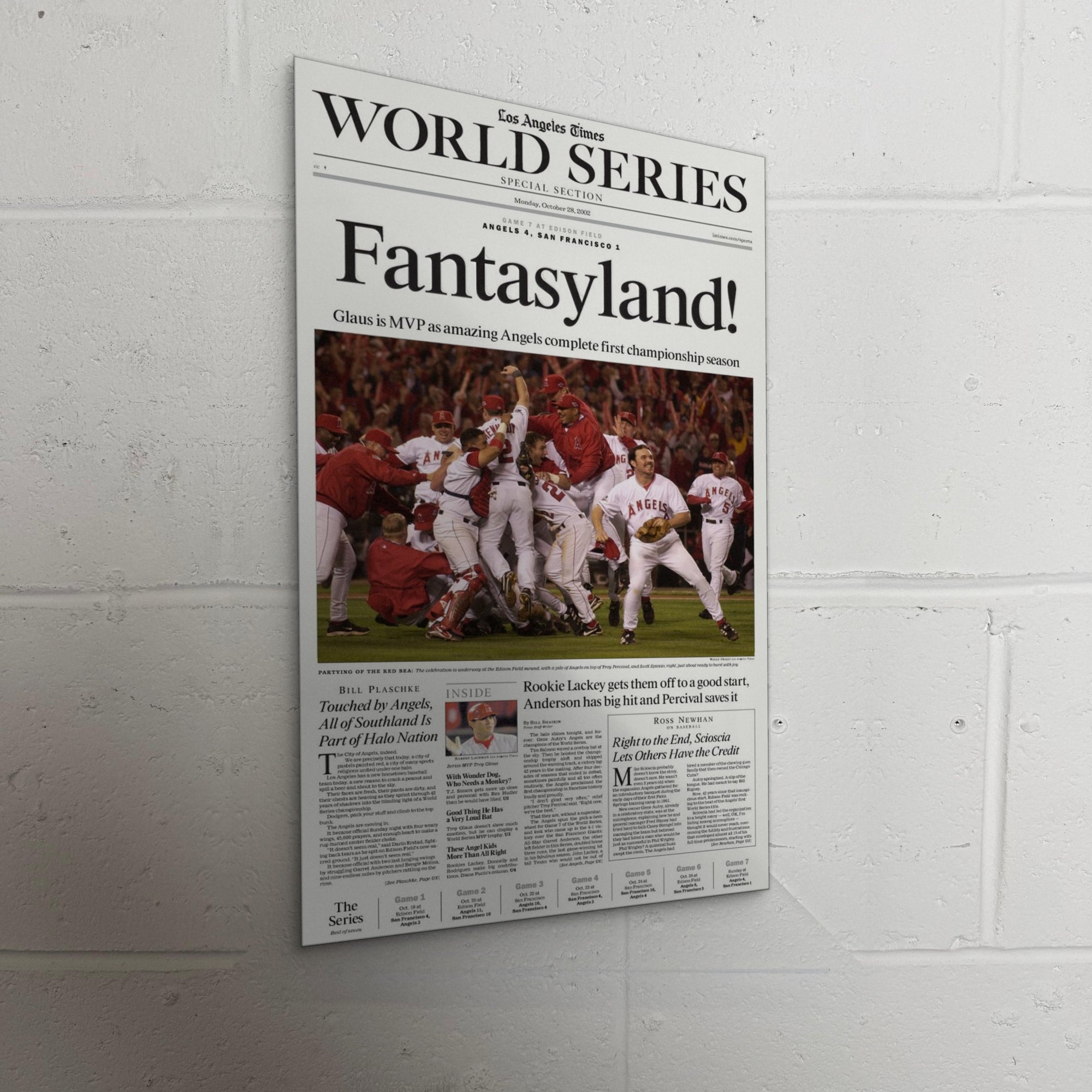 2002 Los Angeles Angels Front Page