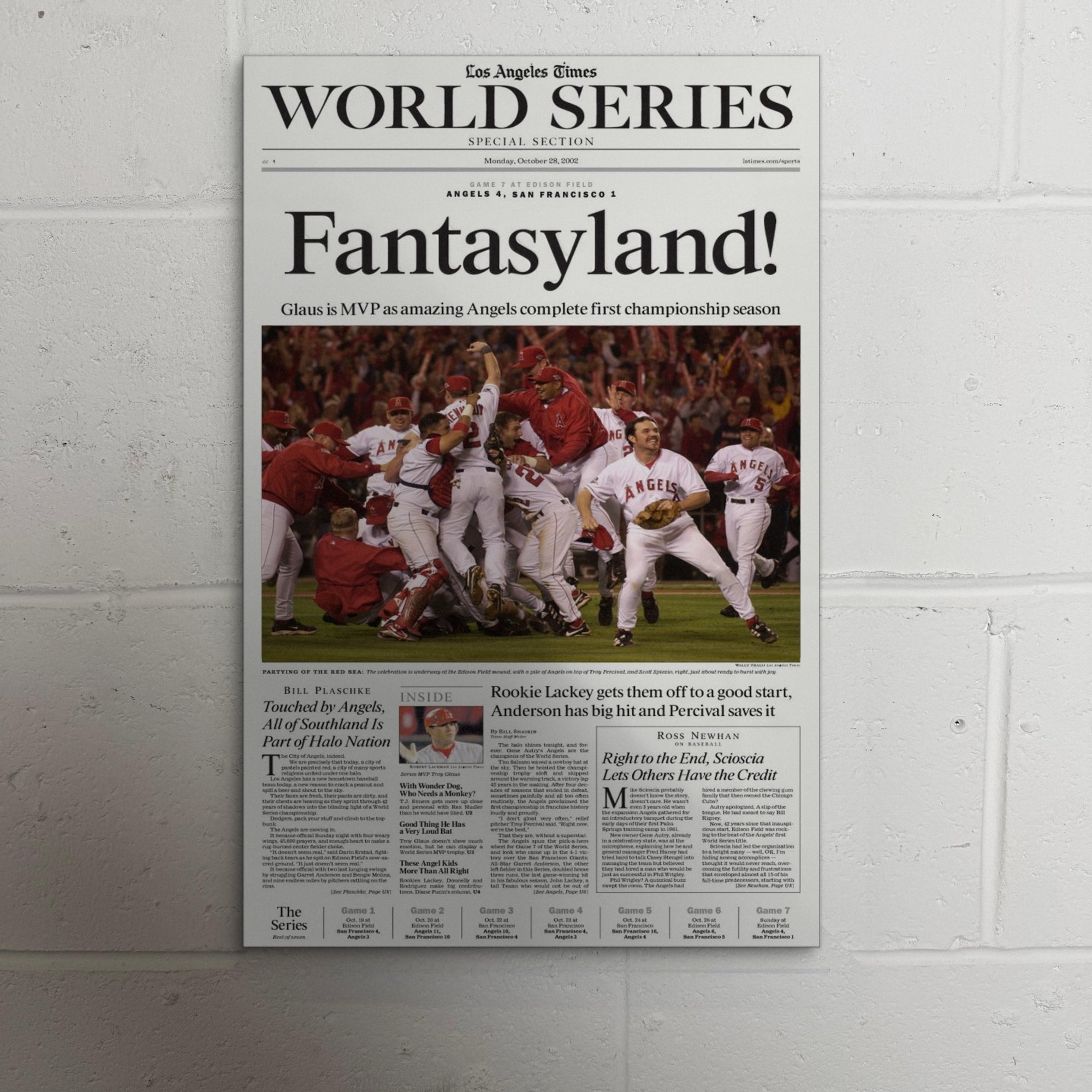 2002 Los Angeles Angels Front Page