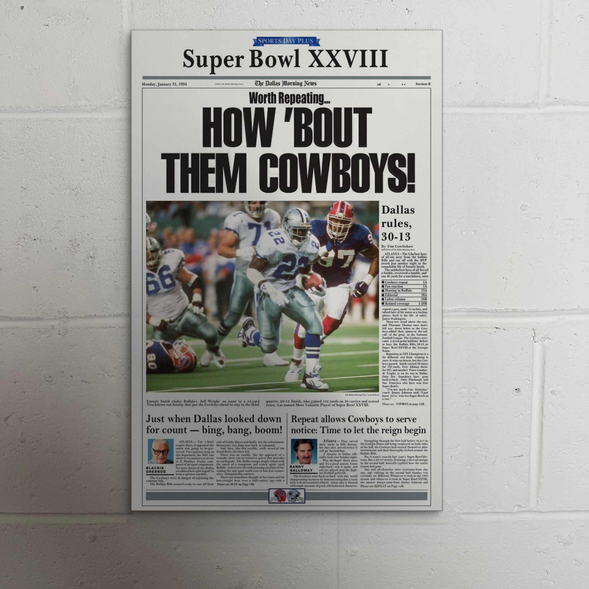 1994 Dallas Cowboys Front Page