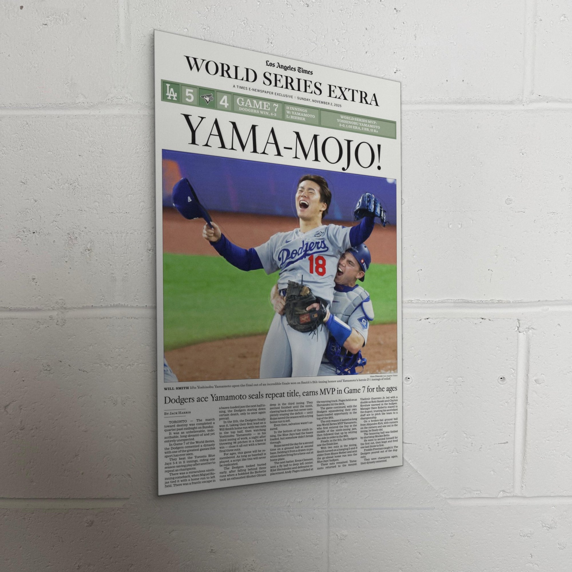 2025 Los Angeles Dodgers Front Page