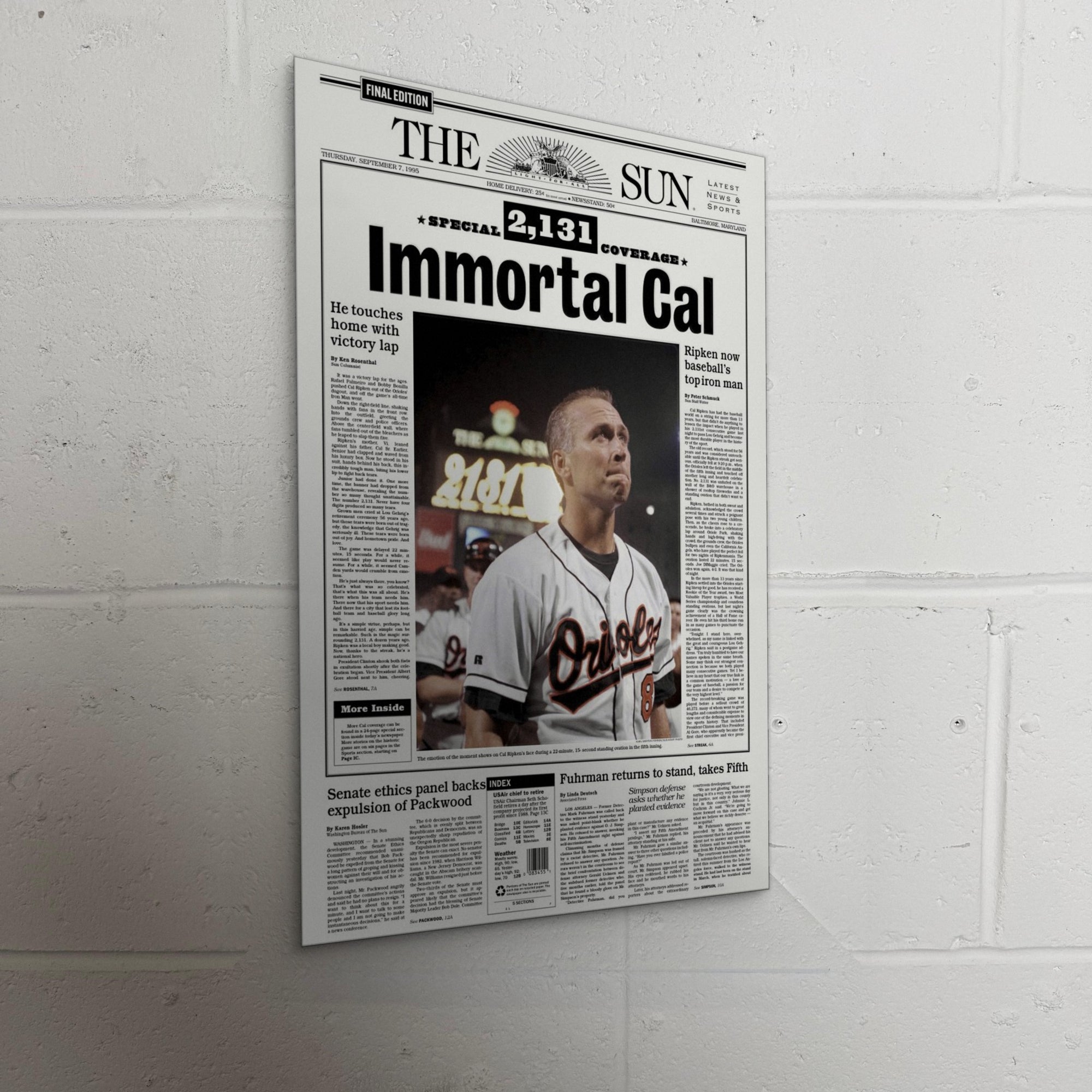 1995 Baltimore Orioles Front Page