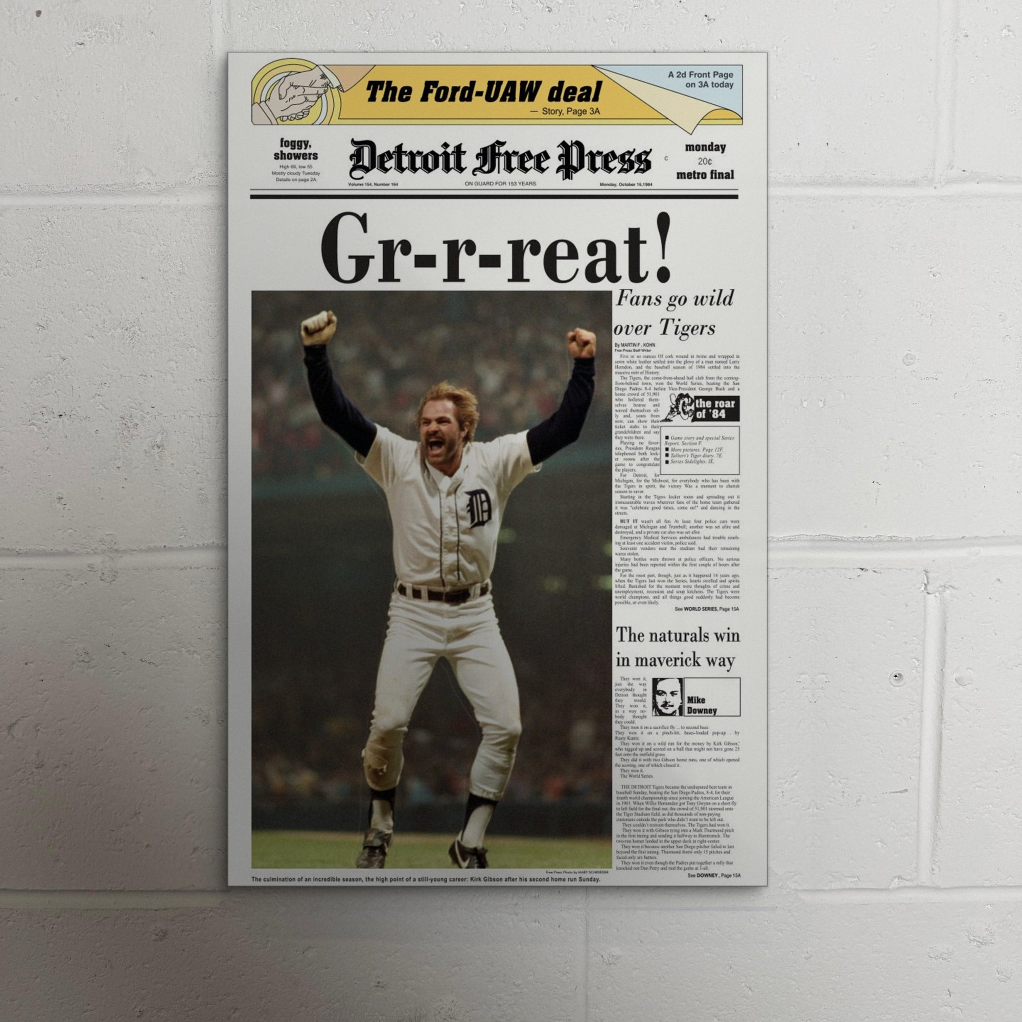 1984 Detroit Tigers Front Page