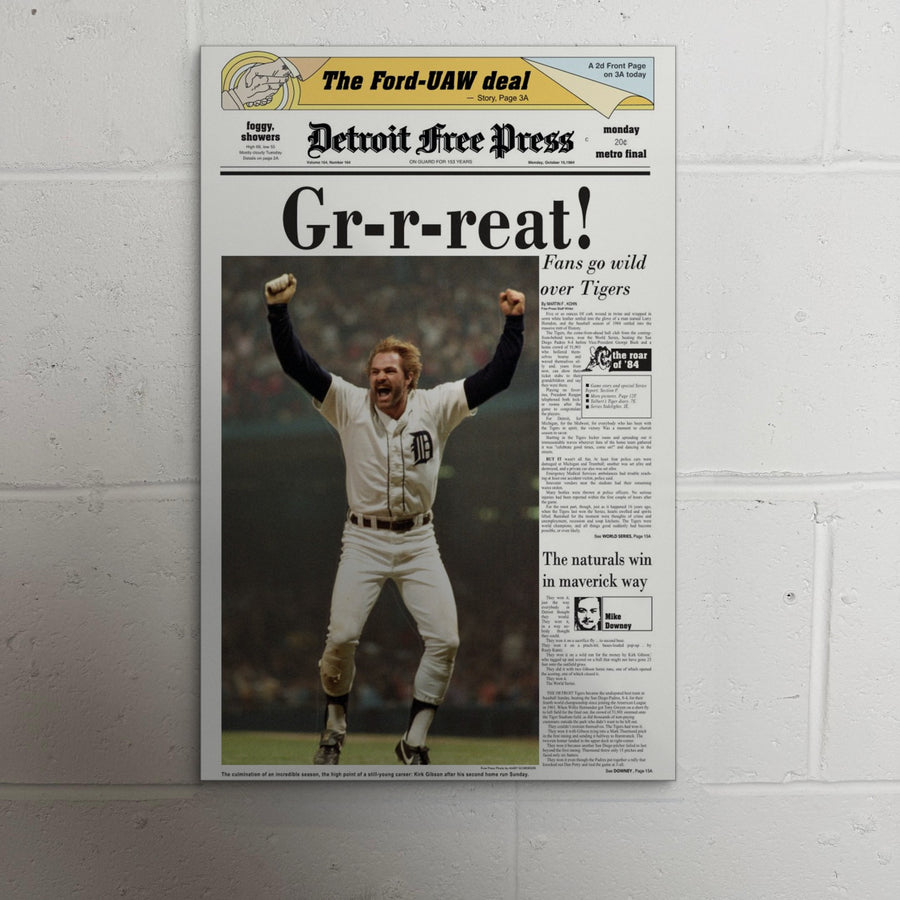 1984 Detroit Tigers Front Page