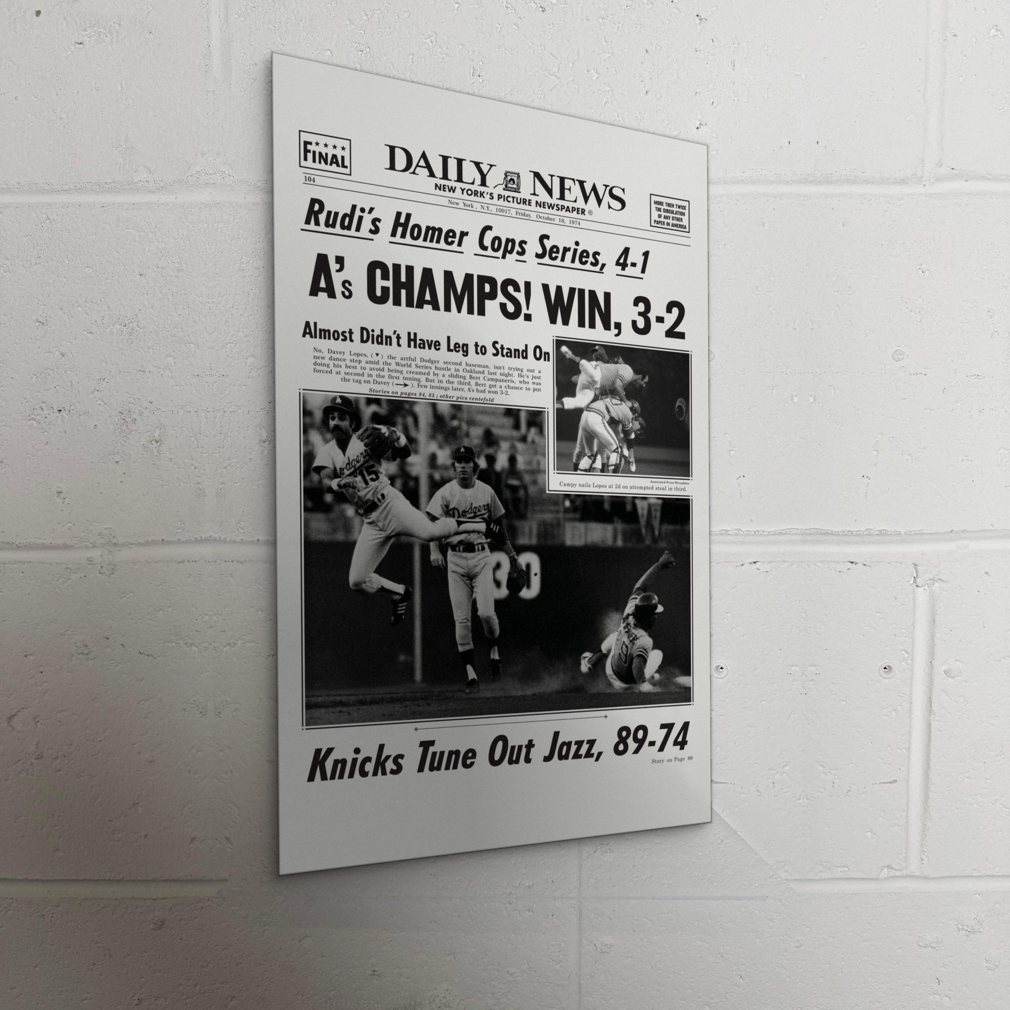 1974 Athletics Athletics Front Page
