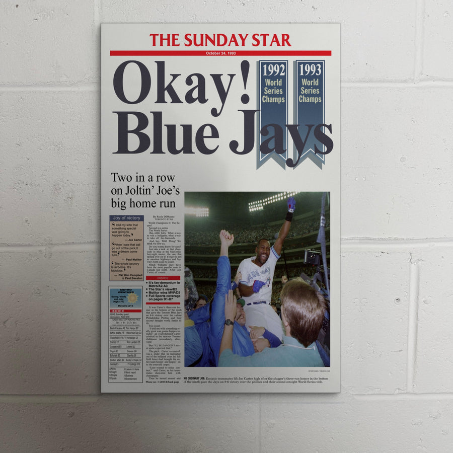 1993 Toronto Blue Jays Front Page