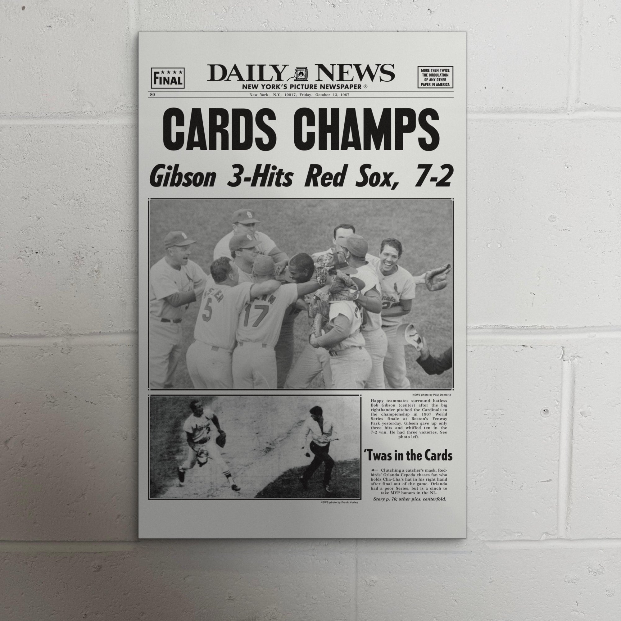 1967 St Louis Cardinals Front Page