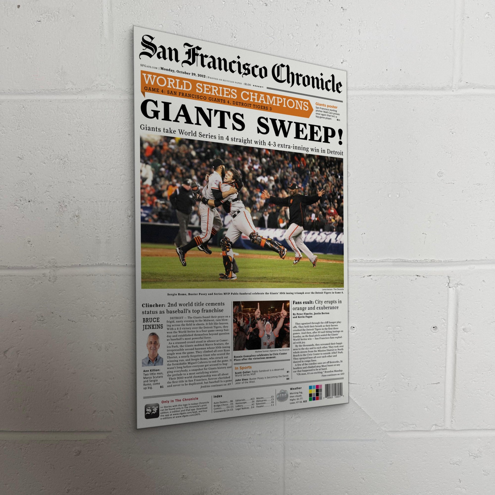 2012 San Francisco Giants Front Page
