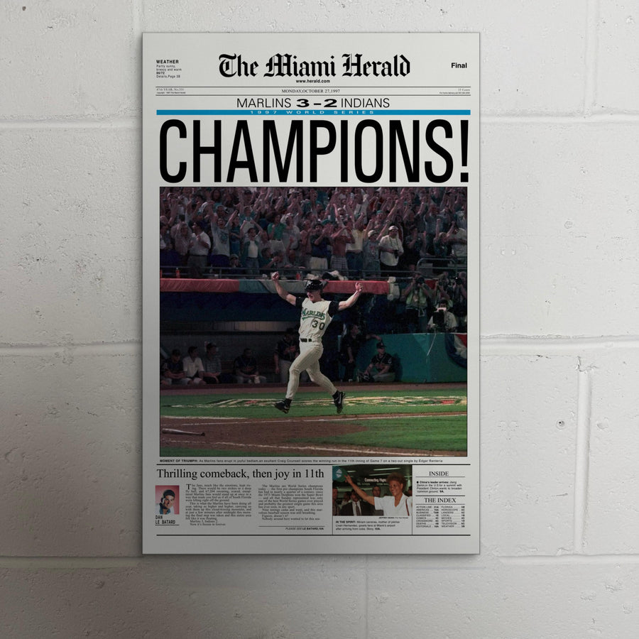1997 Miami Marlins Front Page